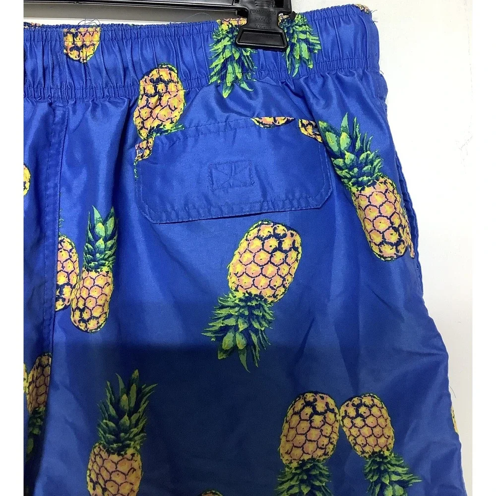 Men's Swim Trunks Blue Pineapple Size Large Sears